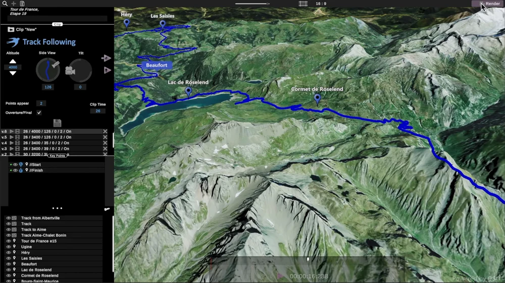 JJ Route Animator interface and animated map route